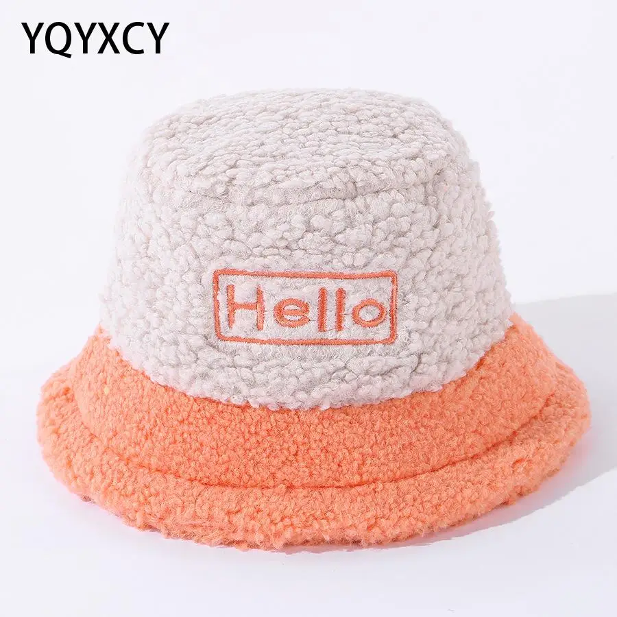 YQYXCY Bucket Hats For Women Winter Flat Top Double Color Imitation Cashmere Fisherman Cap Letter Hello Design Bob Warm Gorro
YQYXCY Bucket Hats For Women Winter Flat Top Double Color Imitation Cashmere Fisherman Cap Letter Hello Design Bob Warm Gorro