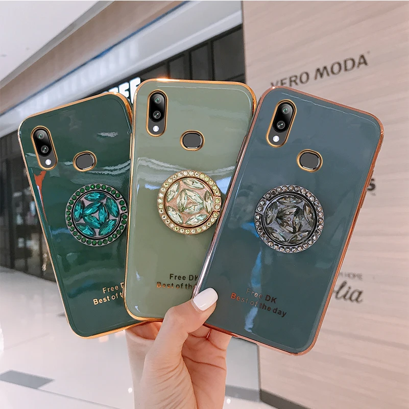 Роскошный мягкий силиконовый чехол с кронштейном для Oppo Reno 3 2 2Z 2F Realme XT X50 Pro C3 C2 Find
