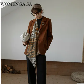 Korea Brown Velvet Blazer Badge Shoulder Pad Ladies Blazer Coats And Jackets With Scarf Casual Blazer Women Fall Clothes IT2P 
Korea Brown Velvet Blazer Badge Shoulder Pad Ladies Blazer Coats And Jackets With Scarf Casual Blazer Women Fall Clothes IT2P