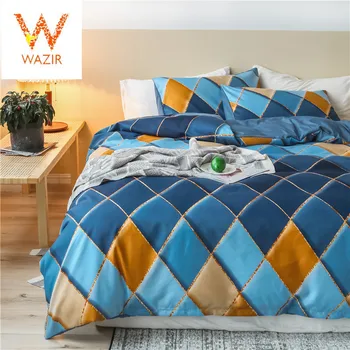 WAZIR Modern Geometric Cotton Euro Bedding Sets Rhombus Bed Linens Set Pillowcase Duvet Covers Twin Queen King Size 3PCS Bed Set 
WAZIR Modern Geometric Cotton Euro Bedding Sets Rhombus Bed Linens Set Pillowcase Duvet Covers Twin Queen King Size 3PCS Bed Set