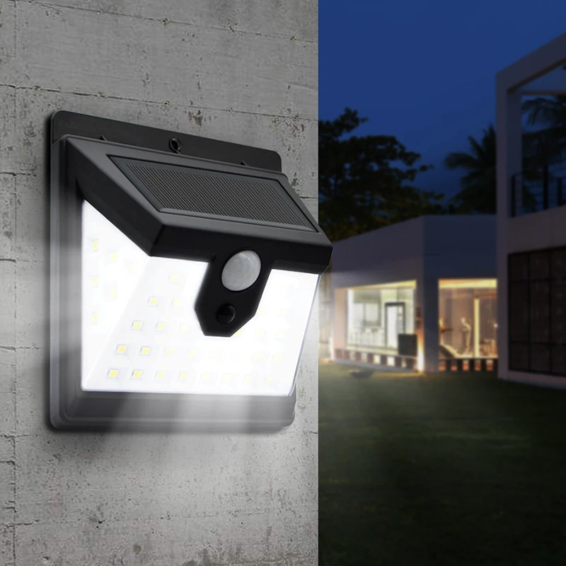lampara solar con sensor de movimiento pir 40 led iluminacion de pared resistente al agua alimentada por energia solar decoracion de calle y jardin lamparas solares led aliexpress