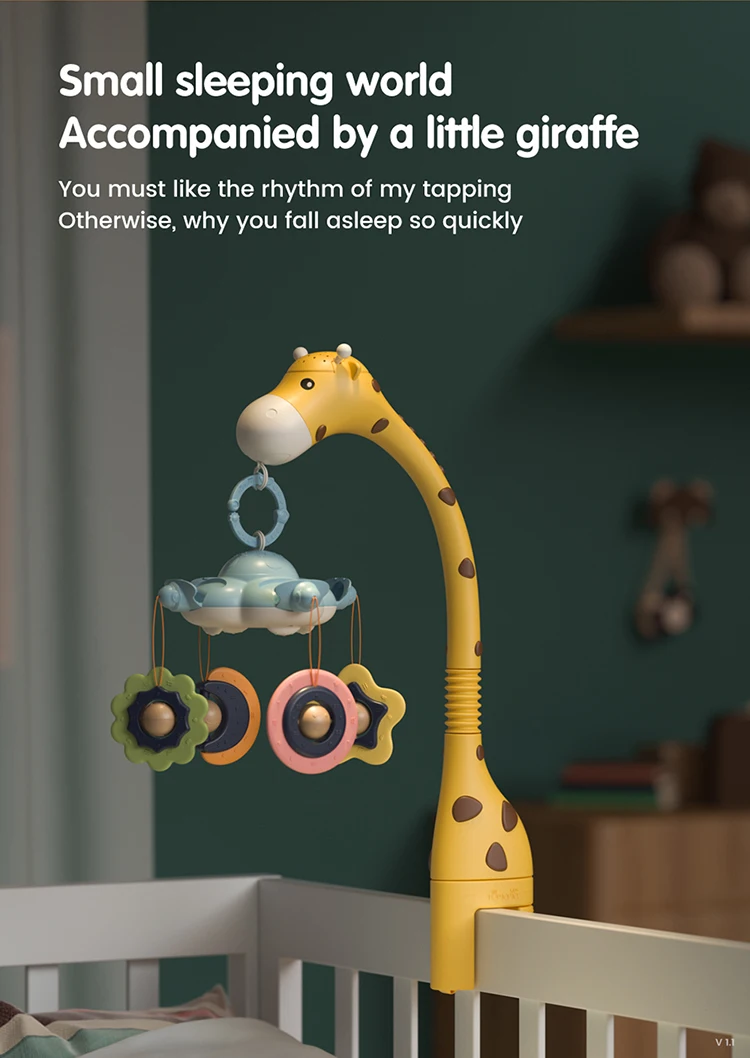 Baby Rattles Crib Mobiles Toy Holder Rotating 360°flexible Rotation Mobile Newborn's Crib Musical Box Projection Infant Baby Toy