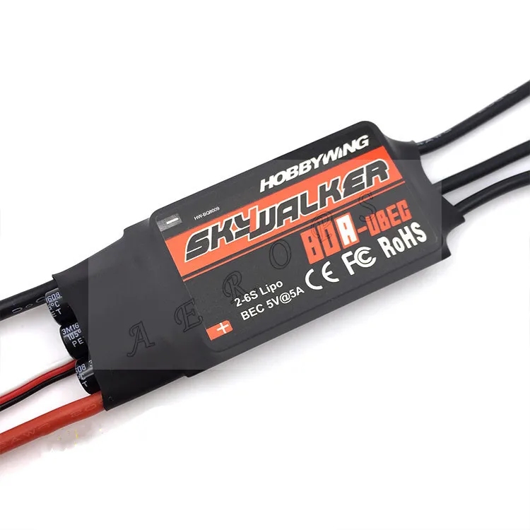 Aerops Original Hobbywing SkyWalker 80A Brushless ESC Electronic Speed Controller With UBEC for RC Model 
Aerops Original Hobbywing SkyWalker 80A Brushless ESC Electronic Speed Controller With UBEC for RC Model