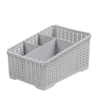Bathroom cosmetics storage basket basket plastic cover desktop debris imitation rattan storage basket(gray)
Bathroom cosmetics storage basket basket plastic cover desktop debris imitation rattan storage basket(gray)