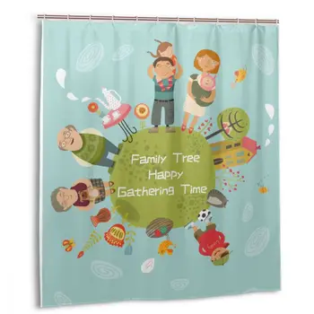 CHARM HOME Family Tree Happy Gathering Time Shower Curtain 66x72 In Customized Bathroom Decorative Waterproof Polyester Curtains
CHARM HOME Family Tree Happy Gathering Time Shower Curtain 66x72 In Customized Bathroom Decorative Waterproof Polyester Curtains