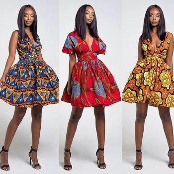 2019 New African V-neck Large Swing Skirt Digital Print Dress Irregular Nightclub Halter Strap Tutu
2019 New African V-neck Large Swing Skirt Digital Print Dress Irregular Nightclub Halter Strap Tutu