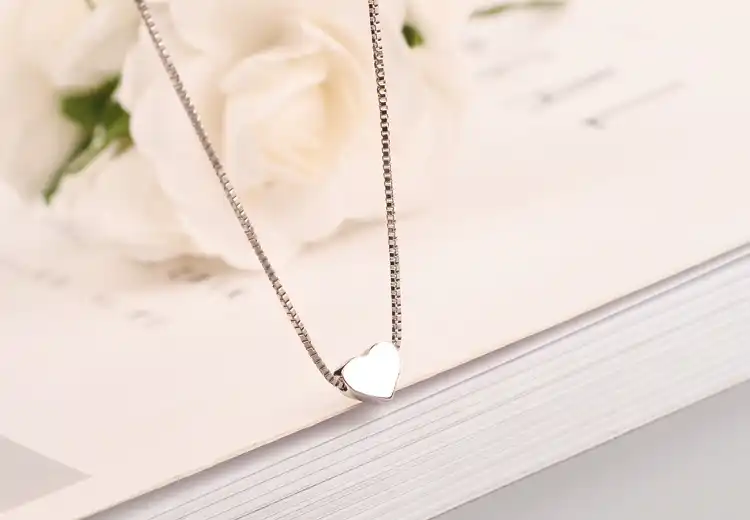 heart necklaces pendant hot sale pure silver jewelry for women