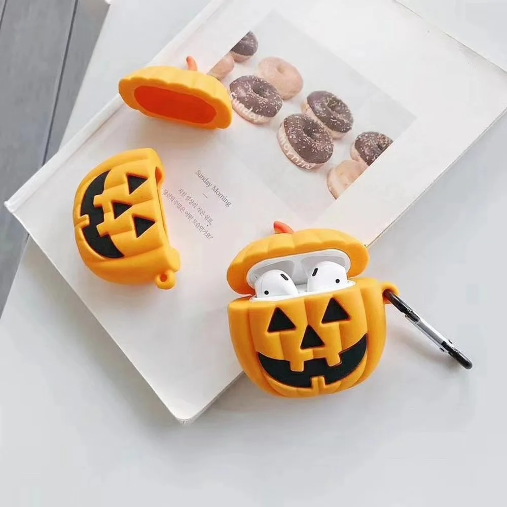Cartoon Halloween Pumpkin Earphone Case for Apple Airpods Soft Silicone Bluetooth Headphone Protective Cover Box for Airpods 1/2
Cartoon Halloween Pumpkin Earphone Case for Apple Airpods Soft Silicone Bluetooth Headphone Protective Cover Box for Airpods 1/2