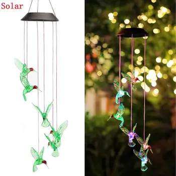 Color Changing Solar Power Wind Chime Crystal Ball Hummingbird Wind Chime Waterproof Outdoor Hanging Solar Light for Yard Garden
Color Changing Solar Power Wind Chime Crystal Ball Hummingbird Wind Chime Waterproof Outdoor Hanging Solar Light for Yard Garden