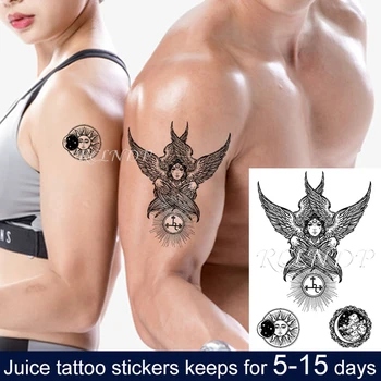 Waterproof Temporary Juice Tattoo Sticker Greek Myth Sun Moon Beautiful Wings Girl Flash Tatoo Fake Tatto Art for Men Women
Waterproof Temporary Juice Tattoo Sticker Greek Myth Sun Moon Beautiful Wings Girl Flash Tatoo Fake Tatto Art for Men Women