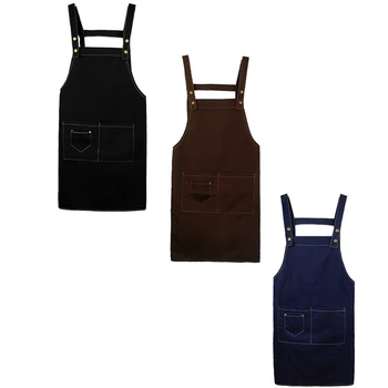 Solid Color Canvas Work Catering Apron with Three Pockets Adjustable Shoulder Strap and Belt
Solid Color Canvas Work Catering Apron with Three Pockets Adjustable Shoulder Strap and Belt