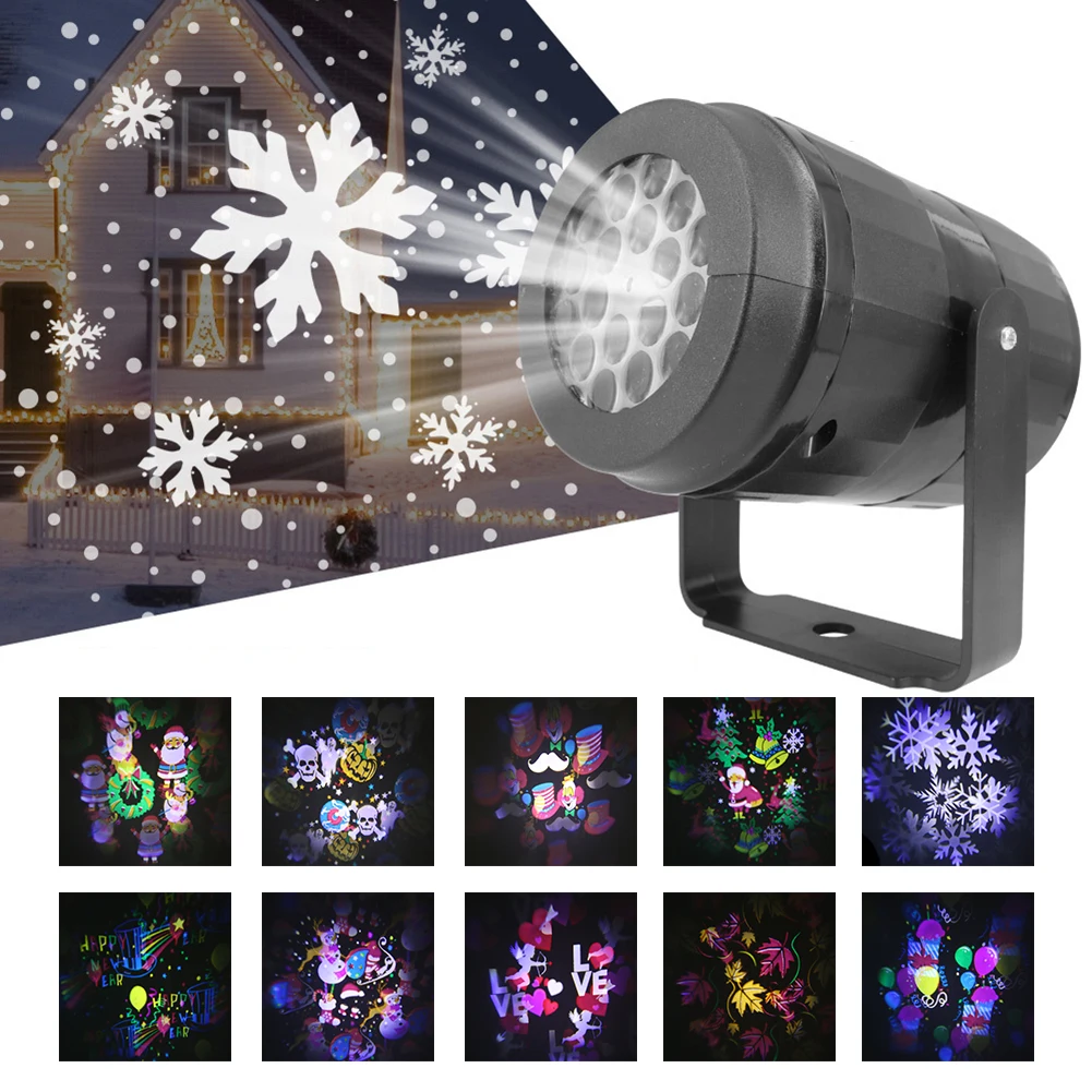LED Snowflake 12 Pattern Light Blizzard Laser Projector Lamp USB Move Snow Christmas Rotating Projection Lawn Light Festoon
LED Snowflake 12 Pattern Light Blizzard Laser Projector Lamp USB Move Snow Christmas Rotating Projection Lawn Light Festoon