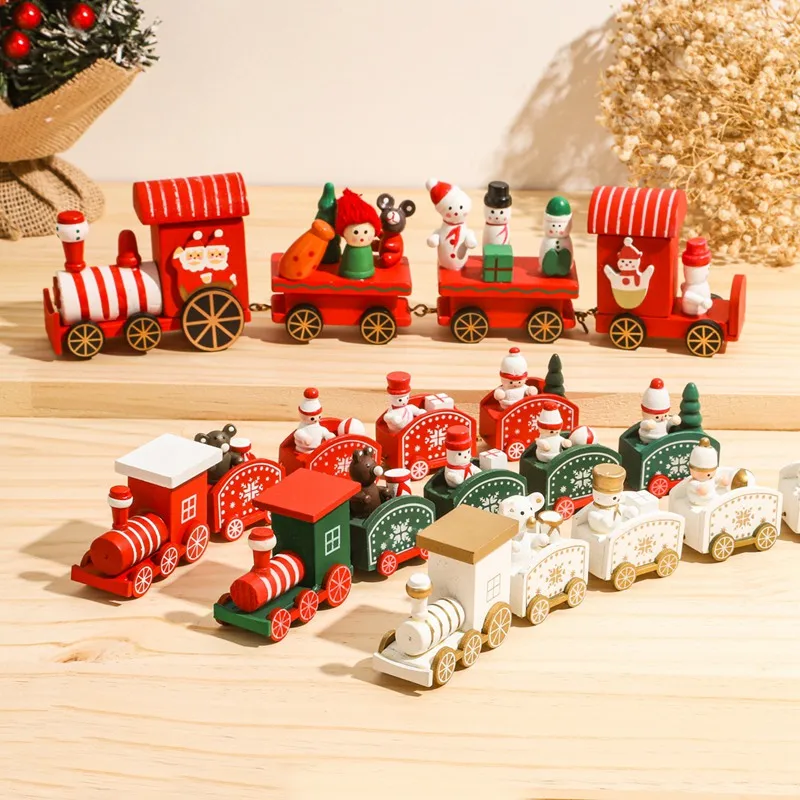 

Feliz natal de madeira trem ornamento decoração de natal para casa papai noel presente natal navidad noel 2022 ano novo