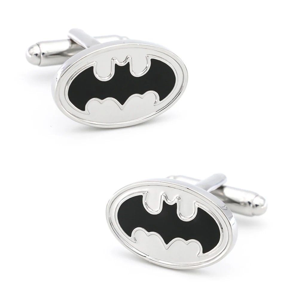 

Superheroes Design Bat Cufflinks For Men Quality Copper Material Black Color Cuff Links Wholesale&retail