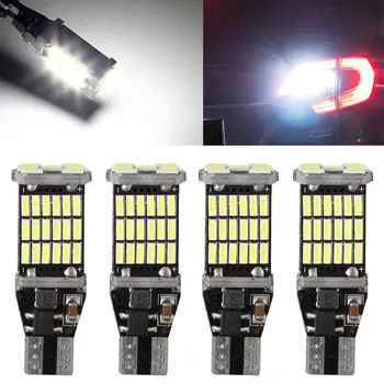 Canbus T15 4014 45SMD P21W W16W NO FAULT Car Tail Bulb StopLight Reversing Light Brake Reversing Lamp Light Bulb White 12V 6000K