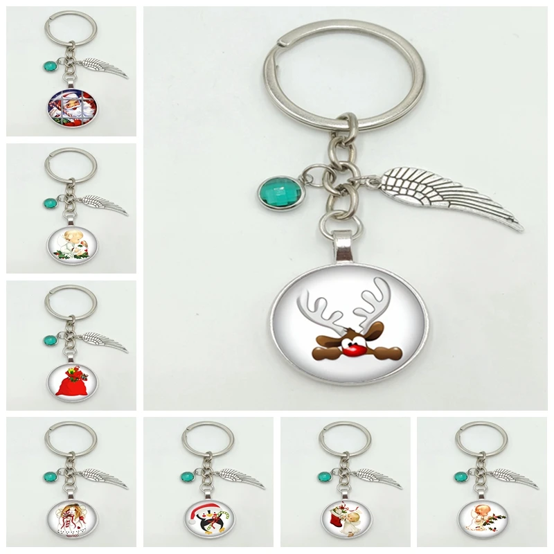 2020 New Christmas Style Santa Claus Series Alloy Key Chain Glass Convex Round Key Chain Fashion Bag Pendant Jewelry Gift
2020 New Christmas Style Santa Claus Series Alloy Key Chain Glass Convex Round Key Chain Fashion Bag Pendant Jewelry Gift