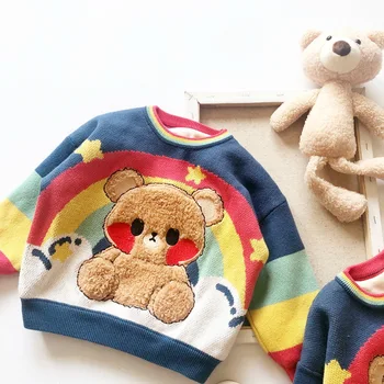 Tonytaobaby Winter Boys and Girls Plush Rainbow Bear Animal Pure Cotton Knitted Sweater
Tonytaobaby Winter Boys and Girls Plush Rainbow Bear Animal Pure Cotton Knitted Sweater