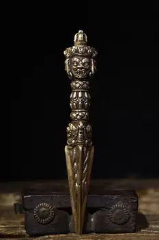 Home Decor 7" Tibet Buddhism Temple Old Bronze 3-sided God of War Mahakala Dorje Vajra Phurba Dagger Holder Dharma
Home Decor 7" Tibet Buddhism Temple Old Bronze 3-sided God of War Mahakala Dorje Vajra Phurba Dagger Holder Dharma