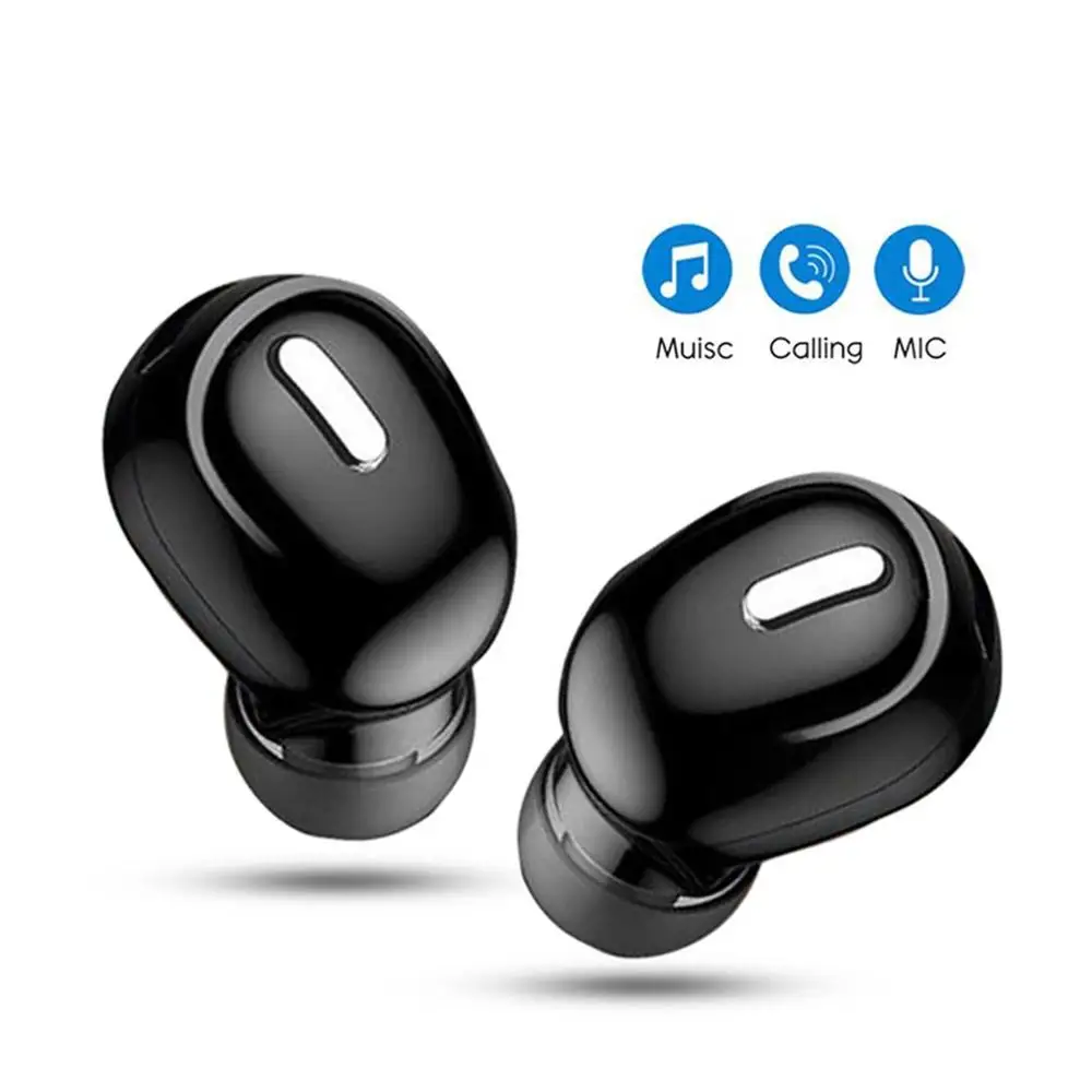 1pc Single Mini Wireless Bluetooth-compatible 5.0 Earphone in Ear Sport with Mic Handsfree Headset For Samsung Huawei Earphones |