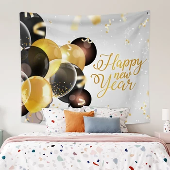 Laeacco Fashion Tapestry Golden Black Balloon Happy New Year Artistic Characters Wall Hangings Home Living Room Decor Polyester
Laeacco Fashion Tapestry Golden Black Balloon Happy New Year Artistic Characters Wall Hangings Home Living Room Decor Polyester