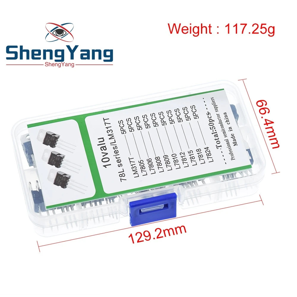 Lm317t L7805 L7806 L7808 L7809 L7810 L7812 L7815 L7818 L7824 транзисторный набор 10 стоимость 50 шт в наборе