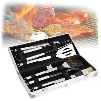 6pcs Stainless Steel BBQ Tool Set Barbecue Cooking Tools Kit with Metal Case JS23
6pcs Stainless Steel BBQ Tool Set Barbecue Cooking Tools Kit with Metal Case JS23