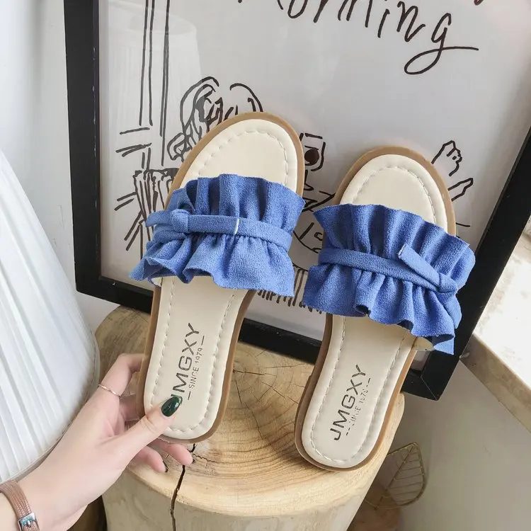2019 Summer Women's Slippers Ruffles Round Toe Casual Fashion Leisure Flat Heels All-match 35-39
2019 Summer Women's Slippers Ruffles Round Toe Casual Fashion Leisure Flat Heels All-match 35-39