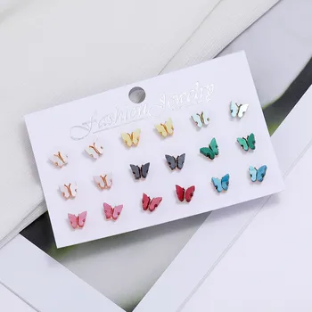 9Pair/set Sweet Colorful Butterfly Stud Earrings Set Delicate Acrylic Mini Ear Studs Earrings Ear Nails For Women Girls Jewelry
9Pair/set Sweet Colorful Butterfly Stud Earrings Set Delicate Acrylic Mini Ear Studs Earrings Ear Nails For Women Girls Jewelry