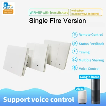 eWelink UK 1/2/3 Gang RF433mhz Wifi Smart Single Fire Wire Wall Light Switch Remote Control No Neutral Line Switch App Control
eWelink UK 1/2/3 Gang RF433mhz Wifi Smart Single Fire Wire Wall Light Switch Remote Control No Neutral Line Switch App Control