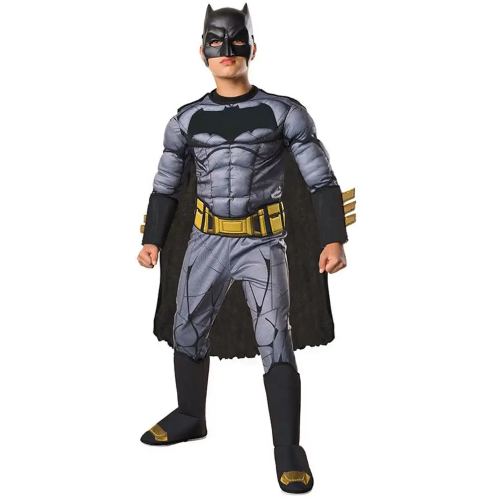 

Dawn Of Justice Boys Cool Deluxe Muscle Batman Suit Child Kids DC Movie Cosplay Superhero Halloween Carnival Costume