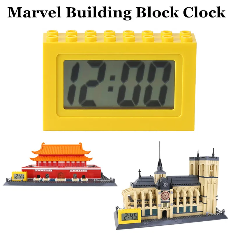 Marvel Building Block Clock Creative Building Block Clock Decoration Bricks Brick with Button Cell Batarry 10*13cm ABS Material
Marvel Building Block Clock Creative Building Block Clock Decoration Bricks Brick with Button Cell Batarry 10*13cm ABS Material