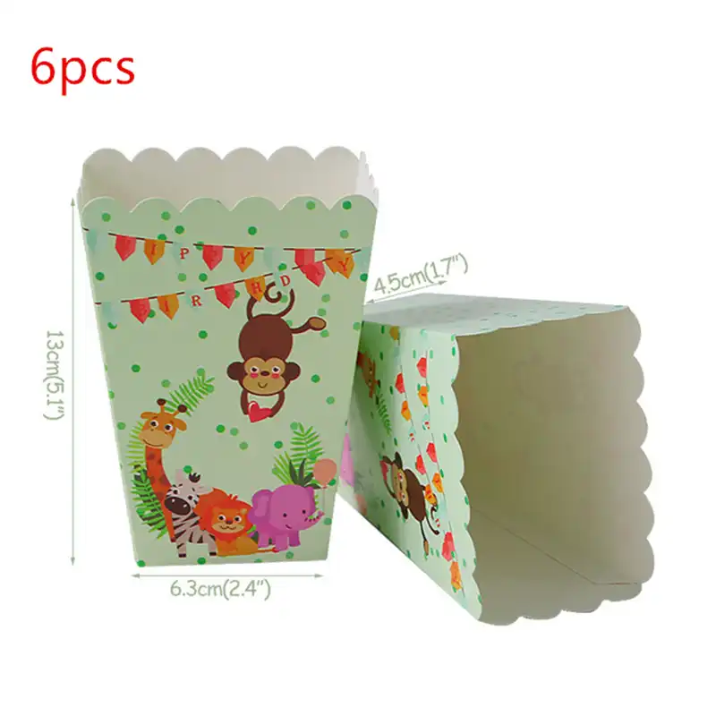 paper popcorn bags for birthday party kids supplies animals gift
