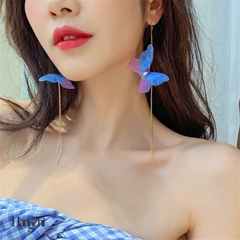 HangZhi 2020 New Trendy Long Tassel Transparent Yarn Blue Purple Butterfly Earring Drop Earring For Women Girl Party Hot Jewelry
HangZhi 2020 New Trendy Long Tassel Transparent Yarn Blue Purple Butterfly Earring Drop Earring For Women Girl Party Hot Jewelry