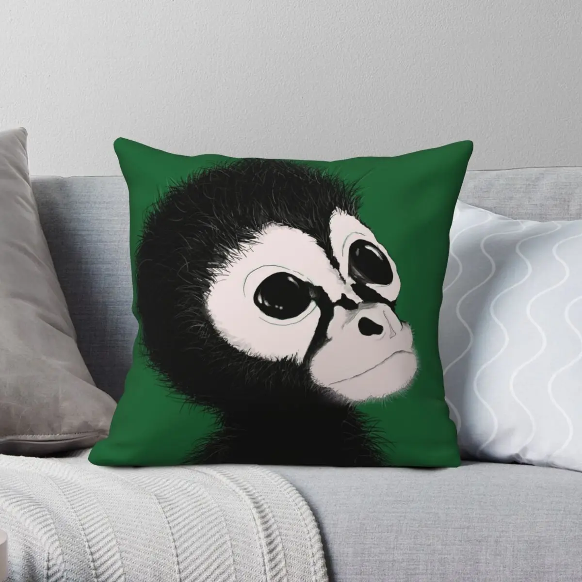 

Baby Spider Monkey Hope Wild Square Pillowcase Polyester Linen Velvet Creative Decor Pillow Case Sofa Seater Cushion Case 45x45