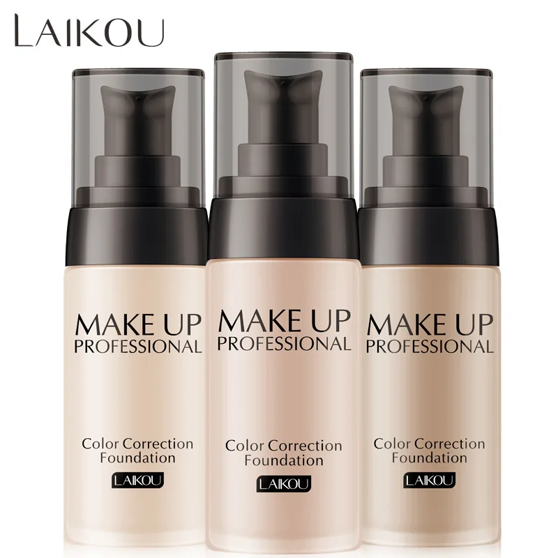 

[40g] brand laikou face make professional color correction foundation concealer covering defect invisible pores brightening skin