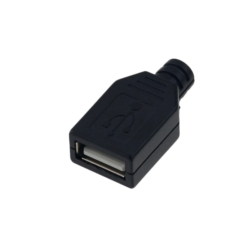 10 шт. 4-контактный разъем USB типа А с черной пластиковой крышкой | Обустройство
