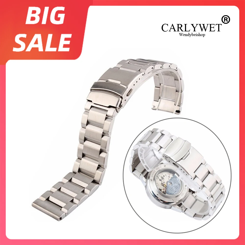 CARLYWET 18 20 22 24mm TOP Luxury Silver Brushed Solid Stainless Steel Bracelet Watch Band Strap For Seiko SKX Tudor Tag Heuer
CARLYWET 18 20 22 24mm TOP Luxury Silver Brushed Solid Stainless Steel Bracelet Watch Band Strap For Seiko SKX Tudor Tag Heuer