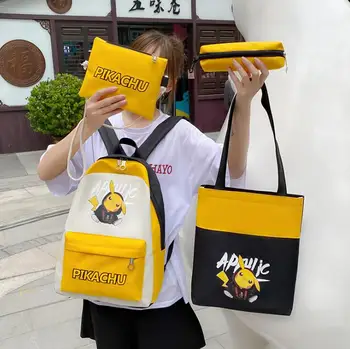 4pcs/set Anime Pokemon Pikachu Backpack Cartoon Cosplay Computer Capacity School Bags Teenager Girls Kawaii Mochilas Feminina
4pcs/set Anime Pokemon Pikachu Backpack Cartoon Cosplay Computer Capacity School Bags Teenager Girls Kawaii Mochilas Feminina