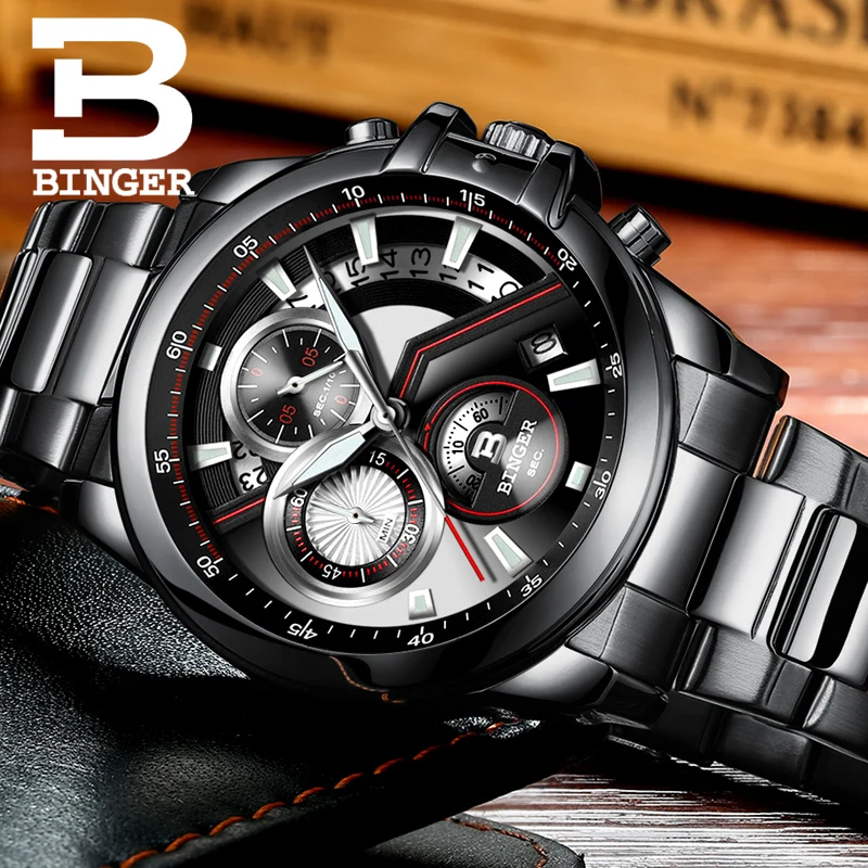 2019 Switzerland BINGER Gentlemen Watches Top Fire Luxury Chronography Lighting Seals Stainless Steel Sport Quartz Men's Clock
2019 Switzerland BINGER Gentlemen Watches Top Fire Luxury Chronography Lighting Seals Stainless Steel Sport Quartz Men's Clock