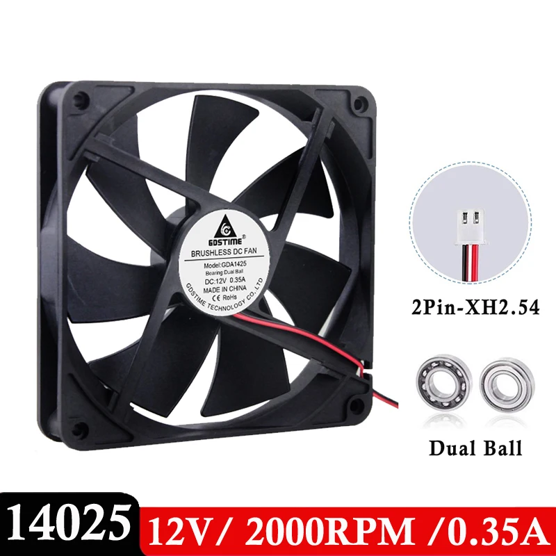 1 шт. Gdstime DC 12 В 2Pin 140 мм x 25 мм 14 см шариковый подшипник 140x25 мм большой объем воздуха бесколлекторный чехол для компьютера охлаждающий вентилятор
1 шт. Gdstime DC 12 В 2Pin 140 мм x 25 мм 14 см шариковый подшипник 140x25 мм большой объем воздуха бесколлекторный чехол для компьютера охлаждающий вентилятор
