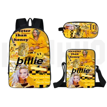 Plecak Mochila Billie Eilish Bag 3pcs/set Bolsa Feminina Sac A Dos 3D Print Pencil Case Bagpack Bookbag Double Zipper 16 Inch 
Plecak Mochila Billie Eilish Bag 3pcs/set Bolsa Feminina Sac A Dos 3D Print Pencil Case Bagpack Bookbag Double Zipper 16 Inch