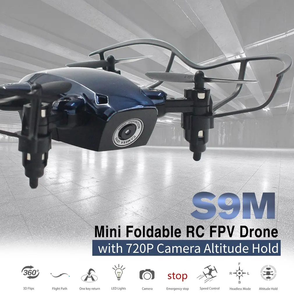 S9M 2.4G Mini Pocket Foldable FPV RC Quadcopter Drone with 720P HD Wifi Camera Real-time Altitude Hold Headless Mode
S9M 2.4G Mini Pocket Foldable FPV RC Quadcopter Drone with 720P HD Wifi Camera Real-time Altitude Hold Headless Mode