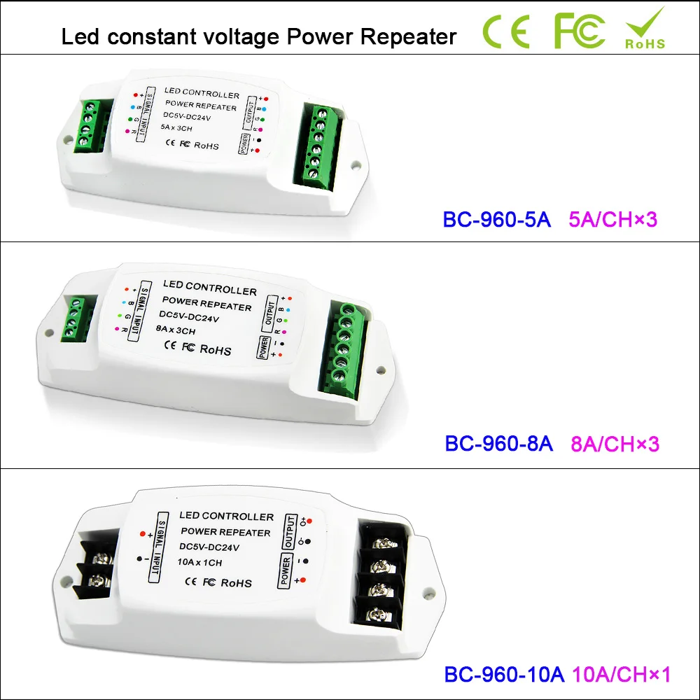 DC5V-24V led Power Ampilier 5A*3CH/8A*3CH/10A*1CH data repeater/ led RGB/mono amplifier PWM power repeater for led strip light
DC5V-24V led Power Ampilier 5A*3CH/8A*3CH/10A*1CH data repeater/ led RGB/mono amplifier PWM power repeater for led strip light