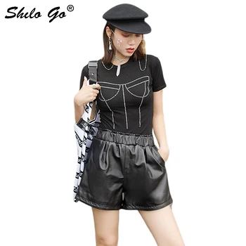 Genuine Leather Shorts Highstreet Minimalist Black Elastic Waist Hot Shorts Women Autumn Casual High Waist Side Pocket Shorts
Genuine Leather Shorts Highstreet Minimalist Black Elastic Waist Hot Shorts Women Autumn Casual High Waist Side Pocket Shorts