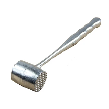 Silver Two Sides Aluminum Round Meat Hammer Mallet Tenderizer Beef Pork Chicken Beater Length 20.5cm Diameter 3.5cm (Oval)
Silver Two Sides Aluminum Round Meat Hammer Mallet Tenderizer Beef Pork Chicken Beater Length 20.5cm Diameter 3.5cm (Oval)