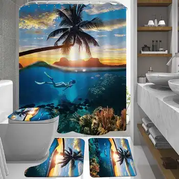 180x180cm Shower Curtain Set Bath Mats Rugs Waterproof Bathroom Curtain Non-Slip Rug Toilet Cover Set Bathroom Accessories
180x180cm Shower Curtain Set Bath Mats Rugs Waterproof Bathroom Curtain Non-Slip Rug Toilet Cover Set Bathroom Accessories
