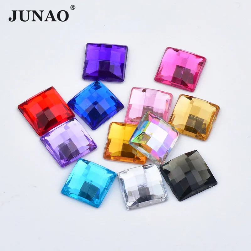 JUNAO 8 10 12 16mm Mix Colors Square Crystal Rhinestone Applique Flat Back Strass Diamond Glue On Crystal Stones for Garment
JUNAO 8 10 12 16mm Mix Colors Square Crystal Rhinestone Applique Flat Back Strass Diamond Glue On Crystal Stones for Garment