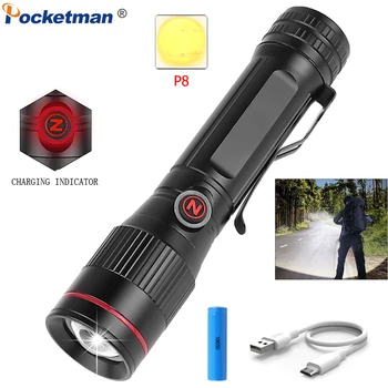Brightest Flashlight New P8 LED Torch USB Rechargeable Flashlight Zoom Torch Powerful Hunting Flashlight Waterproof Torch 18650
Brightest Flashlight New P8 LED Torch USB Rechargeable Flashlight Zoom Torch Powerful Hunting Flashlight Waterproof Torch 18650