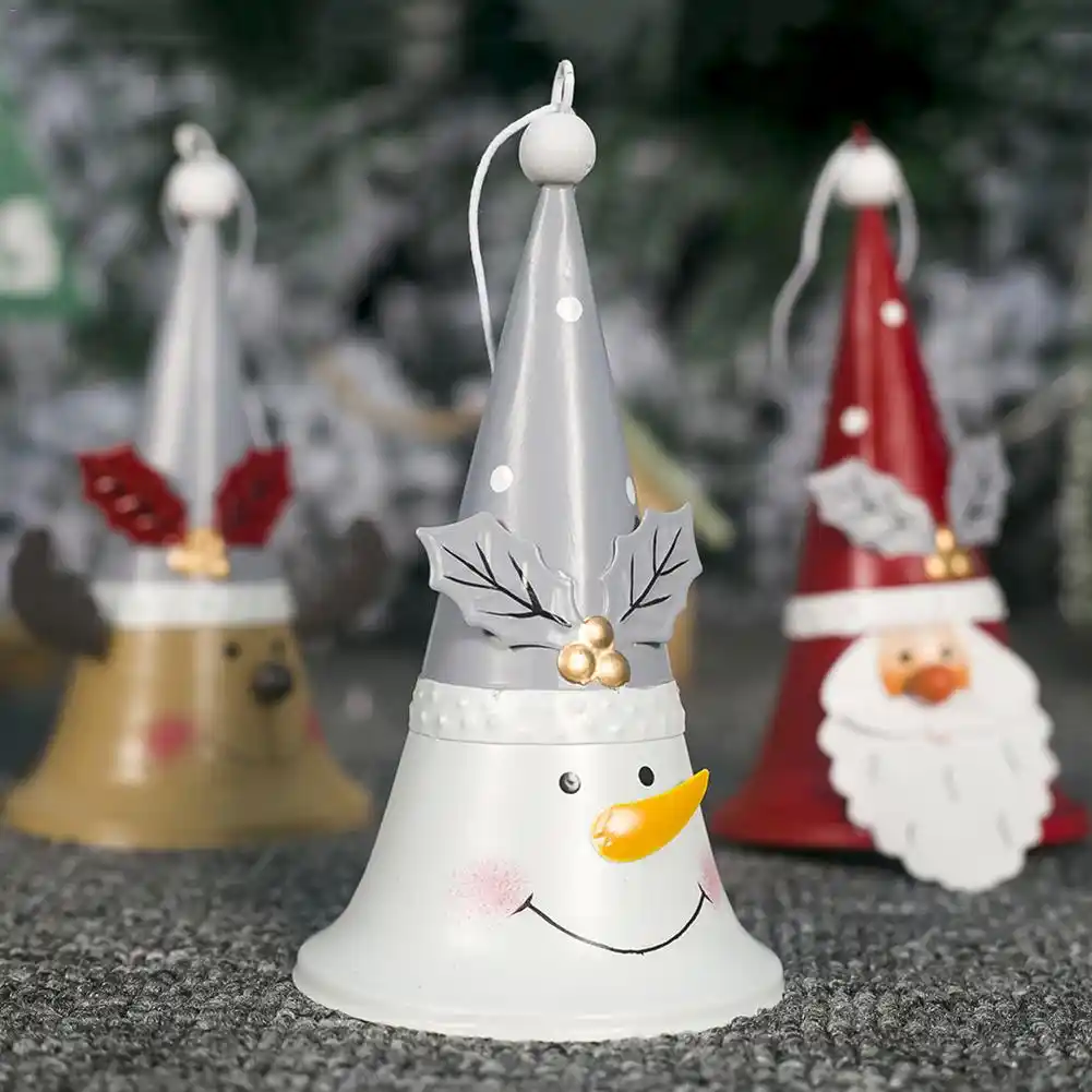 christmas creative painted iron bell pendant xmas tree ornament