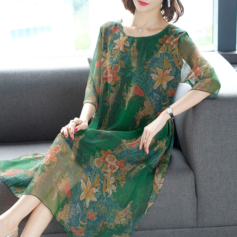Medium Length Dress Spring And Summer Loose Tops Chiffon Pullover Dress Plus Size Hide The Belly Show Thin Knee Printed Dress
Medium Length Dress Spring And Summer Loose Tops Chiffon Pullover Dress Plus Size Hide The Belly Show Thin Knee Printed Dress